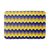 Blauw Geel Gouden Chevrons Medium Badmat (Voorkant)