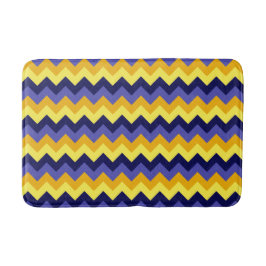 Blauw Geel Gouden Chevrons Medium Badmat
