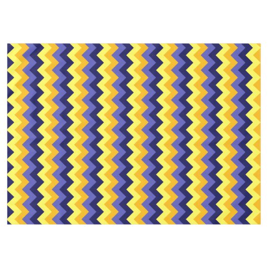 Blauw Geel Gouden Chevrons Medium Tafelkleed (Voorkant (Horizontaal))