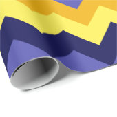 Blauw Geel Gouden Chevrons Verpakkingsdocument Cadeaupapier (Rol Hoek)
