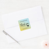 Blauw Geel Gradiënt Bedankt Zakelijk Vierkante Sticker (Envelop)