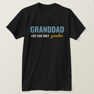 Blauw Geel Grappig OPA zoals papa alleen grootser T-shirt