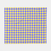 Blauw Geel Grijs Fleece Deken (Voorkant (Horizontaal))