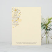 Blauw geel grijs vogelkooi briefhoofd (Staand voorkant)