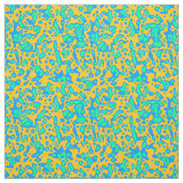 Blauw Geel Groen Abstract Patroon Stof