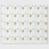 Blauw Geel Groen Gelukkige Verjaardagsballonnen Cadeaupapier (Vlak)