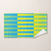 Blauw geel groen gestreept patroon bad handdoek (Handdoek)