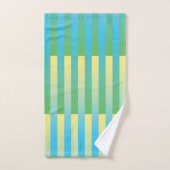 Blauw geel groen gestreept patroon bad handdoek (Handdoek)
