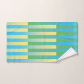 Blauw geel groen gestreept patroon bad handdoek (Handdoek)