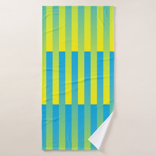 Blauw Geel Groen Gestreept Patroon Badhanddoek (Badhanddoek)