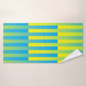 Blauw Geel Groen Gestreept Patroon Badhanddoek (Badhanddoek)