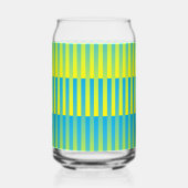 Blauw geel groen gestreept patroon blikvorm glas (Rechts)
