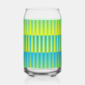 Blauw geel groen gestreept patroon blikvorm glas (Links)