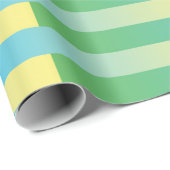 Blauw geel groen gestreept patroon cadeaupapier (Rol Hoek)