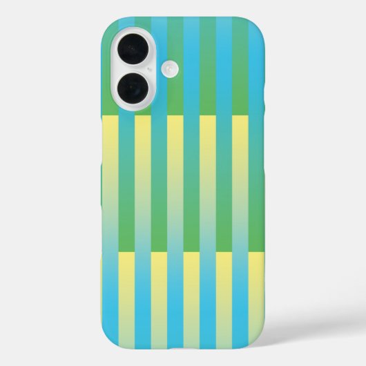 Blauw Geel Groen Gestreept Patroon Case-Mate iPhone Case (Achterkant)