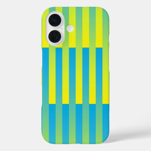 Blauw Geel Groen Gestreept Patroon Case-Mate iPhone Case (Achterkant)