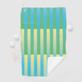 Blauw Geel Groen Gestreept Patroon Golfhanddoek (Insitu)