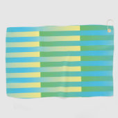 Blauw Geel Groen Gestreept Patroon Golfhanddoek (Horizontaal)