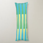 Blauw Geel Groen Gestreept Patroon Lichaamskussen (Achterkant (Verticaal))