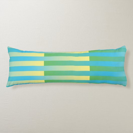 Blauw Geel Groen Gestreept Patroon Lichaamskussen (Voorkant)