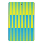 Blauw geel groen gestreept patroon mini klembord (Achterkant)