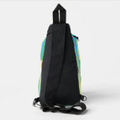 Blauw Geel Groen Gestreept Patroon Sling Bag (Achterkant)