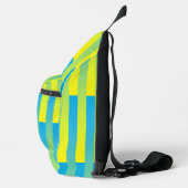 Blauw geel groen gestreept patroon sling bag (Rechts)