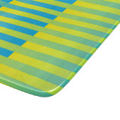 Blauw geel groen gestreept patroon snijplank (Hoek)