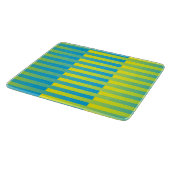Blauw geel groen gestreept patroon snijplank (Hoek)