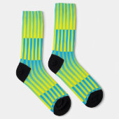 Blauw Geel Groen Gestreept Patroon Sokken (Rechts)