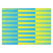 Blauw geel groen gestreept patroon tafelkleed (Voorkant (Horizontaal))