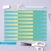 Blauw Geel Groen Gestreept Patroon Tissuepapier (Craft)