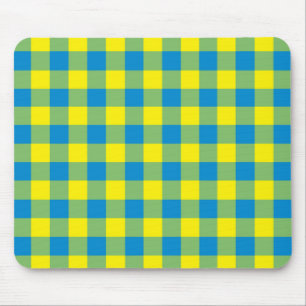 Blauw Geel Groen Gestreepte Geruite Patroon Muismat