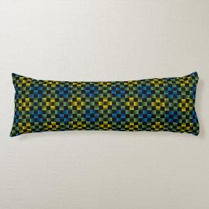 Blauw Geel Groen Plakken Checker Weefpatroon Lichaamskussen