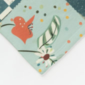 Blauw Geel Groen Quilt Patchwork Gingham Bloemmoti Fleece Deken (Hoek)