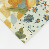 Blauw Geel Groen Quilt Patchwork Gingham Bloemmoti Fleece Deken (Hoek)