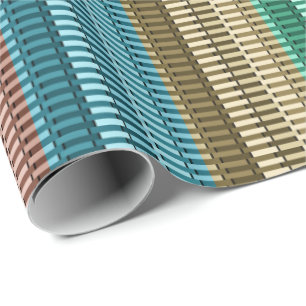 Blauw Geel Groen Rood Stijlvol Modern Chic Patroon Cadeaupapier