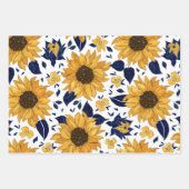 Blauw Geel Groen Sinaasappel Bloempatroon Inpakpapier Vel (Voorkant)