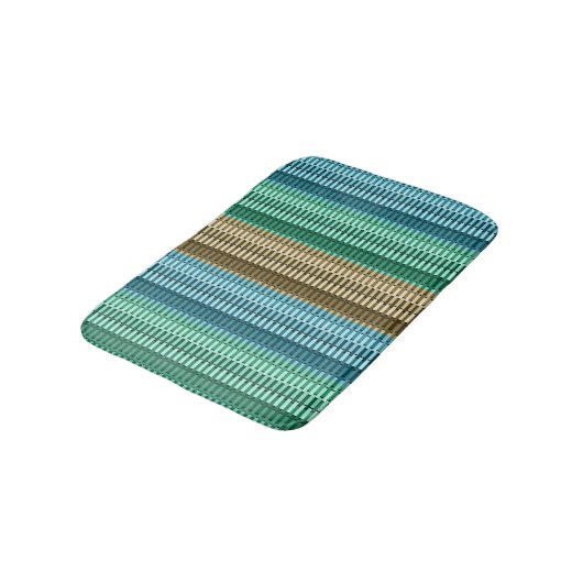 Blauw geel groen stijlvol modern Abstract patroon Badmat (Gekanteld)