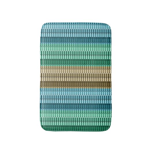 Blauw geel groen stijlvol modern Abstract patroon Badmat (Voorkant Verticaal)