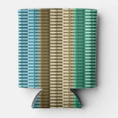 Blauw geel groen stijlvol modern Abstract patroon Blikjeskoeler (Voorkant)