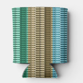 Blauw geel groen stijlvol modern Abstract patroon Blikjeskoeler (Achterkant)