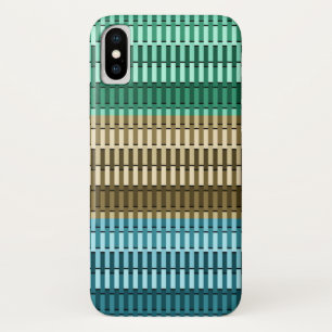 Blauw geel groen stijlvol modern Abstract patroon iPhone X Hoesje