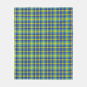 Blauw-geel-groen Tartan-patroon Fleece Deken (Voorkant)