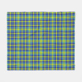 Blauw-geel-groen Tartan-patroon Fleece Deken (Voorkant (Horizontaal))