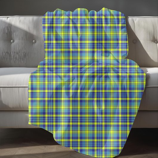 Blauw-geel-groen Tartan-patroon Fleece Deken