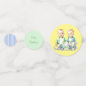 Blauw Geel Groen Twin Boys Theme Baby shower Confetti (Achterkanten)