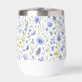 Blauw Geel Groen Waterverf Wildbloem Patroon (Voorkant)