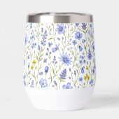 Blauw Geel Groen Waterverf Wildbloem Patroon (Achterkant)
