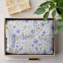 Blauw Geel Groen Waterverf Wildbloem Patroon